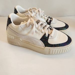 New Puma Cali Sport leather snake print platform sneaker size 8
